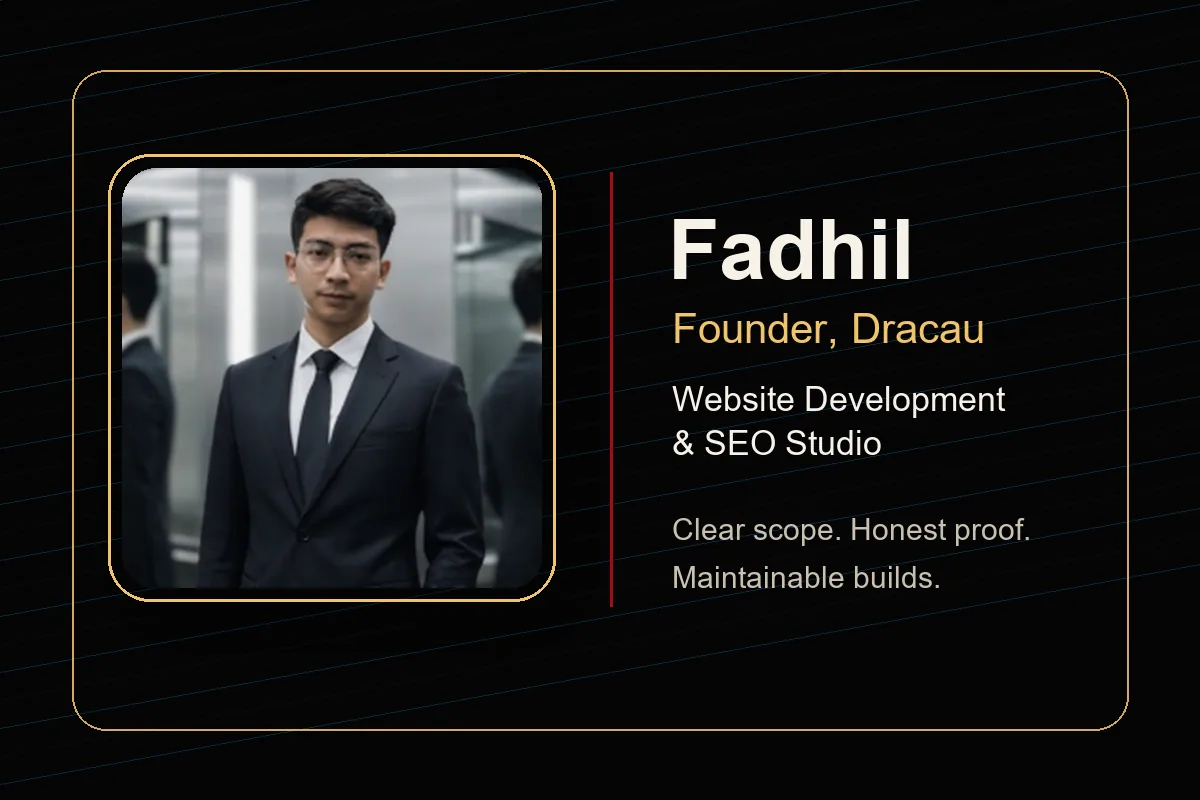 Fadhil, founder studio website dan SEO Dracau