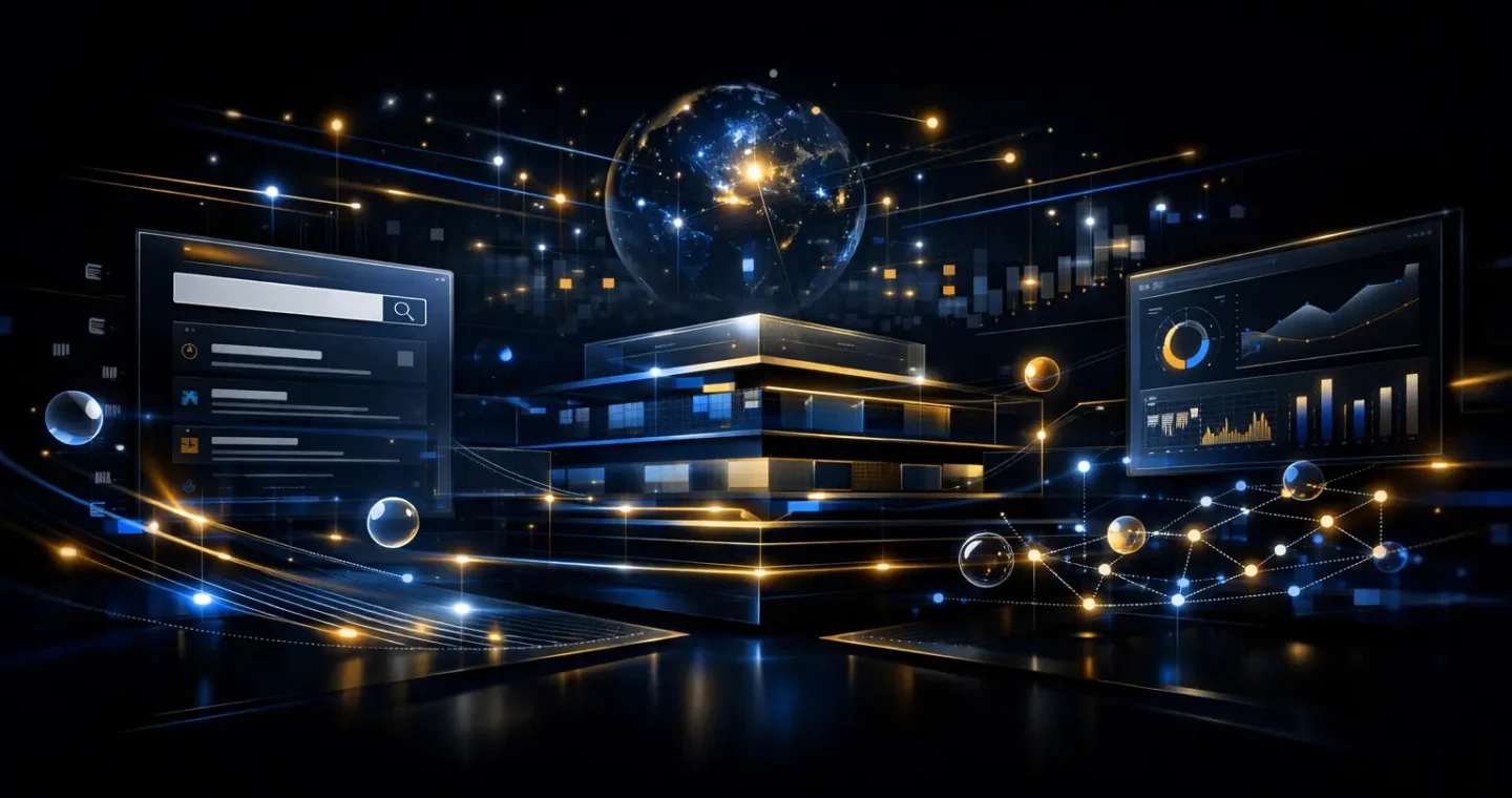 SEO for B2B companies shown as a premium digital search visibility and growth system