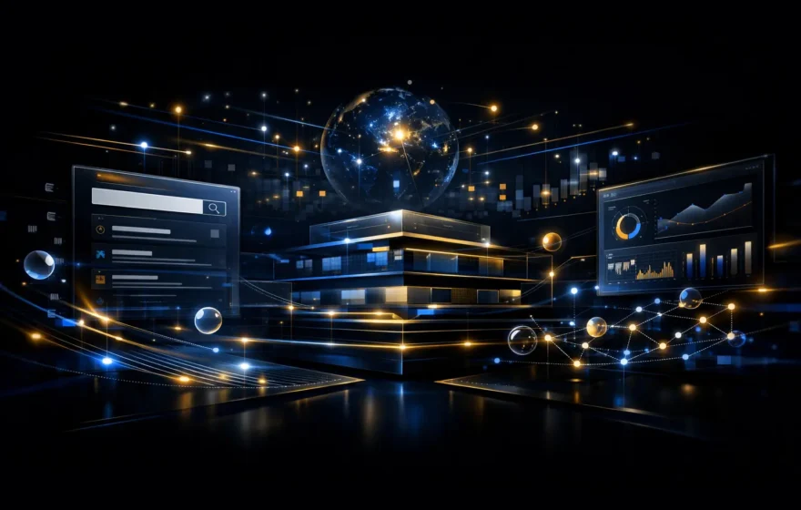 SEO for B2B companies shown as a premium digital search visibility and growth system